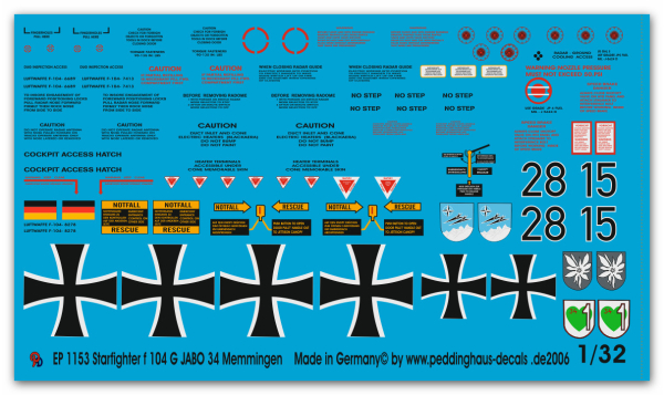 Peddinghaus 1/32 1153  German Starfighter Jabo 34 Memmingen
