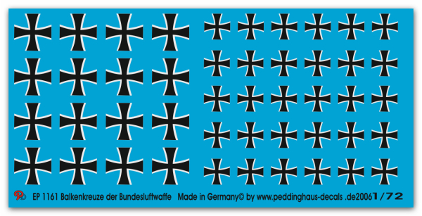 Peddinghaus-Decals 1/72 1161 Balkenkreuze Bundesluftwaffe