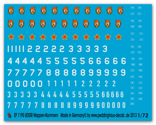 Peddinghaus-Decals 1:72 1190  UDSSR Zeichen Nummern und taktische Zeichen