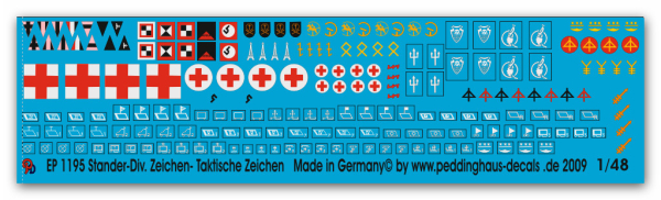 Peddinghaus-Decals 1/48 1195 Div. Standarten Div.Zeichen und Tak. Zeichen