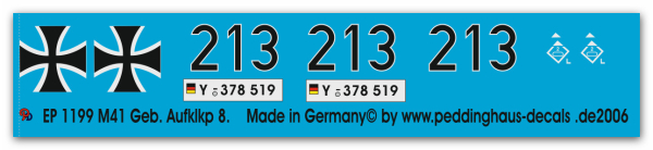 Peddinghaus-Decals 1:16 1199 M41 Bundeswehr Pz Aufklkp 8