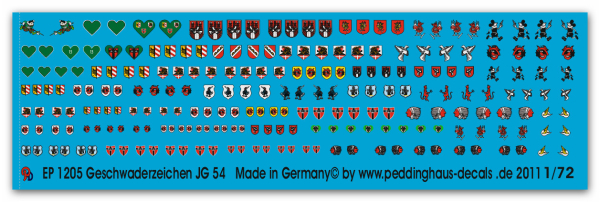 Peddinghaus-Decals 1/72 1205 Geschwaderabzeichen JG 54