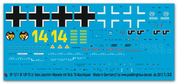 Peddinghaus 1/32 1211  BF 109 f Hans Joachim Marseille