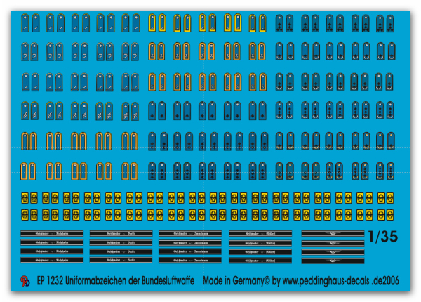 Peddinghaus-Decals 1:35  1232  Bundeswehr Uniform insignia airforce