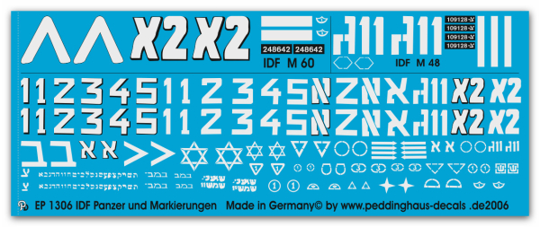 Peddinghaus-Decals 1:35 1306 IDF Panzer des 6. Tage Krieges No 3