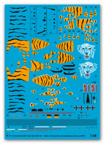 Peddinghaus-Decals 1:48 1413 Tornado IDS AG 51 Tiger Meet 2003