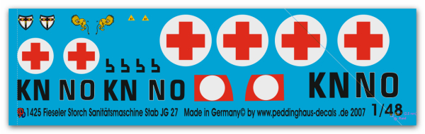 Peddinghaus-Decals 1:48 1425 Fieseler Storch Sanitätsmaschine JG 27