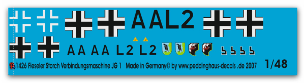 Peddinghaus-Decals 1:48 1426 Fieseler Storch staffplane JG 1