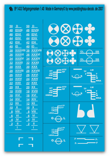 Peddinghaus 1/40 1433  deapmarkings for ships