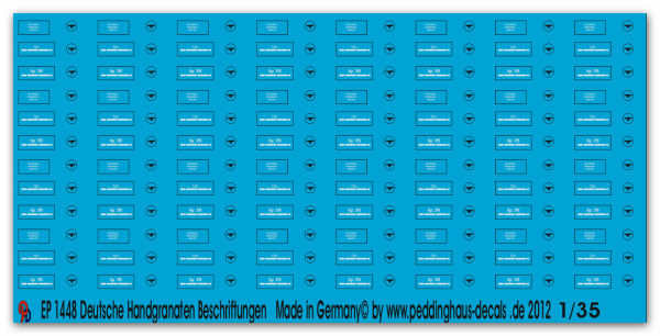 Peddinghaus-Decals 1:35  1448  Deutsche Handgranatenbeschriftungen