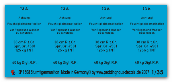 Peddinghaus-Decals 1:35  1508  Sturmtiger ammo markings