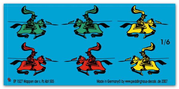 Peddinghaus-Decals 1:6 1527  Wappen der s. Pz Abt. 505