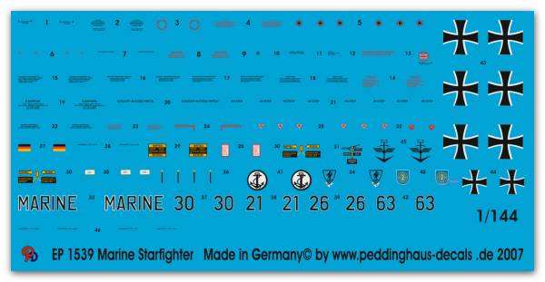 Peddinghaus-Decals 1:144 1539 german navy Starfighter markings