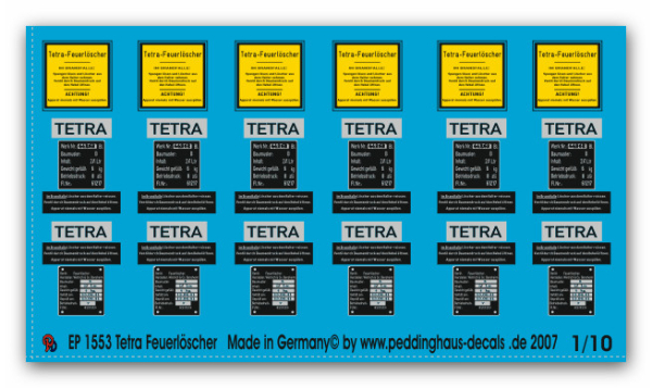 Peddinghaus-Decals 1:10 1553 Tetra Löscher