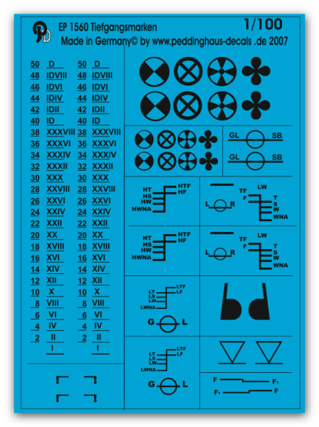 Peddinghaus-Decals 1:100 1560 deepmarkings for shipps blackprint