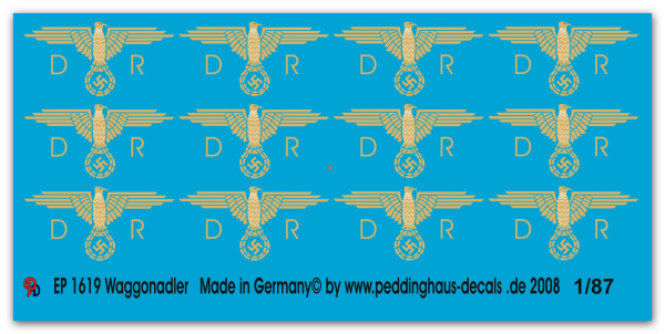 Peddinghaus-Decals 1:87 1619  Reichsbahn golden wagooneagle