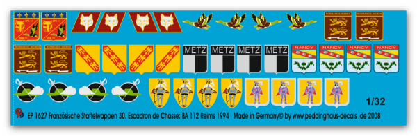 Peddinghaus 1/32 1627  French unit badges 30. Escadron de Chasse. BA 112 Reims 1994