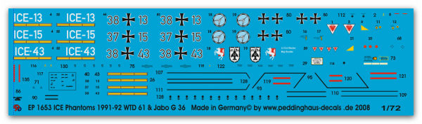 Peddinghaus-Decals 1/72 1653 ICE deutsche Phantoms in USA 1991-1992