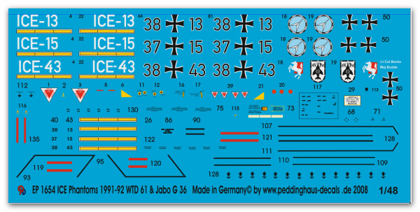Peddinghaus-Decals 1:48 1654 ICE deutsche Phantoms in USA 1991-1992