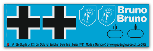 Peddinghaus-Decals 1:6 1686 Stug 40/48 SS-Div. Götz von Berlichen Gotenlinie Italien 1944