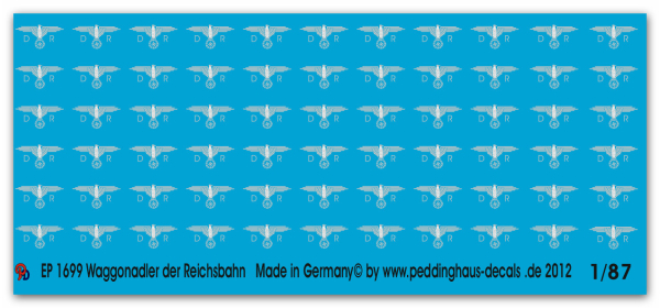 Peddinghaus-Decals 1:87 1699  Reichsbahn Waggoneagle in silverprint
