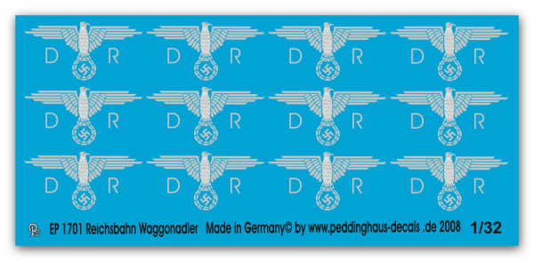 Peddinghaus  1//32 1701 Rechsbahn Waggonadler in Silberdruck