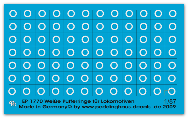 Peddinghaus-Decals 1:87 1770  Weiße Pufferringe für Lokomotiven