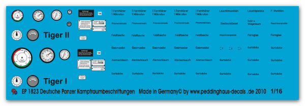 Peddinghaus-Decals 1:16 1823 German tank insidemarkings