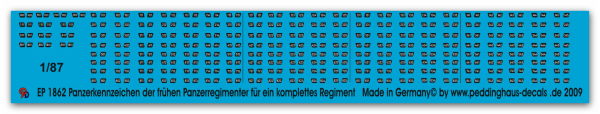 Peddinghaus 1/87 1862 Tank markings of the early tank regiments