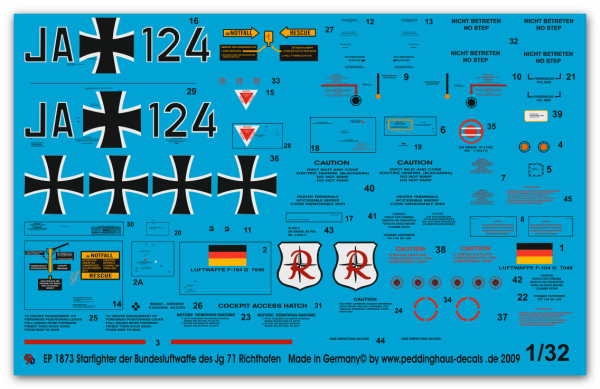 Peddinghaus 1/32 1873  Starfighter of the german airforce JG 71 Richthofen