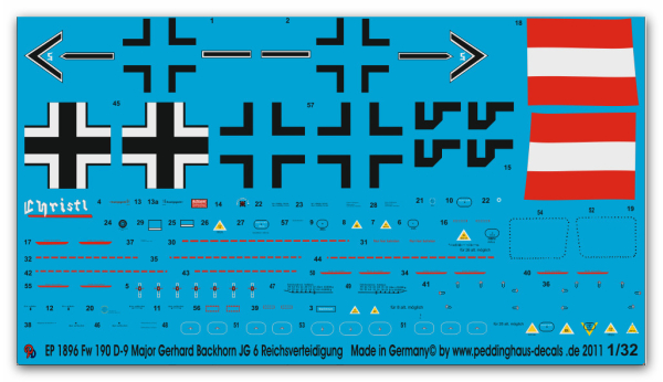 Peddinghaus 1/32 1896  FW 190-D1 Major Gerhard Barkhorn