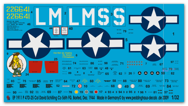 Peddinghaus 1/32 1911  P 47D-25 Col David Schilling CO 56 th FG, Boxted, Dezember 1944