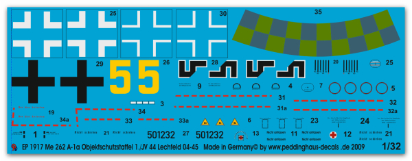 Peddinghaus 1/32 1917  Me 262 A-1a Objektschutzstaffel 1./JV 44 Lechfeld 04/45
