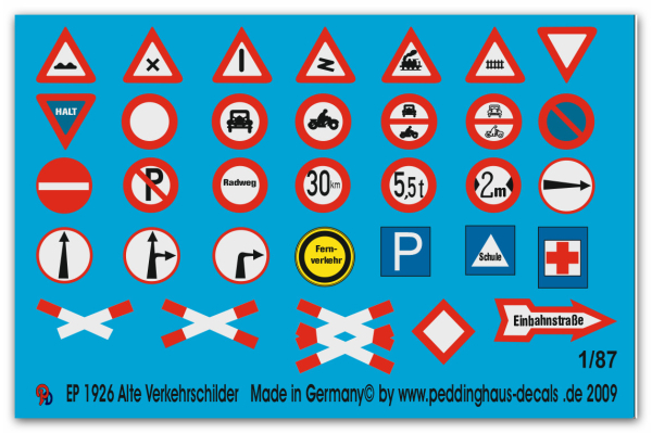 Peddinghaus 1/87 1926 Old german traffic signs