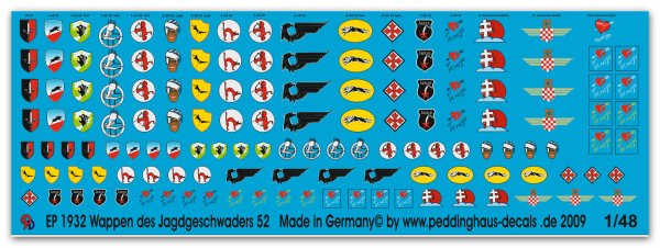 Peddinghaus-Decals 1:48 1932 Wappen des Jagdgeschwaders 52