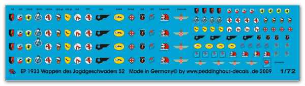 Peddinghaus-Decals 1/72 1933 Wappen des Jagdgeschwaders 52
