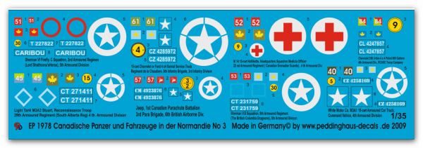 Peddinghaus-Decals 1:35 1978 Canadian tanks and vehicles in the Normandy No 3