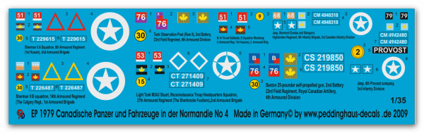 Peddinghaus-Decals 1:35 1979 Canadian tanks and vehicles in the Normandy No 4
