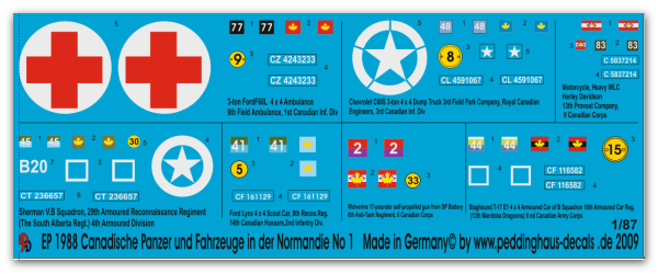 Peddinghaus 1/87 1988 Canadische Panzer und Fahrzeuge in der Normandie No 1