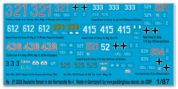 Peddinghaus 1/87 2028 German tanks in the Normandy No 4