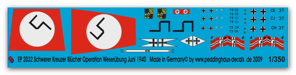 Peddinghaus 1/350 2032  heavy crusier Blücher operation Weserübung Juni 1940