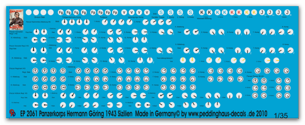 Peddinghaus-Decals 1:35 2061 Fahrzeugmarkierungen Panzerkorps Hermann Göring 1943