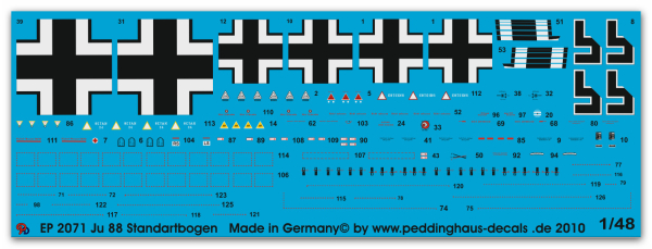 Peddinghaus-Decals 1:48 2071 Standartbogen Ju 88