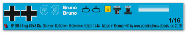 Peddinghaus-Decals 1:16  2089 Stug 40/48 Div. Götz von Berlichen