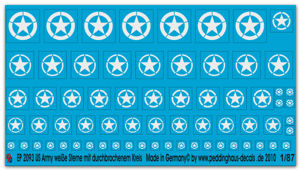 Peddinghaus 1/87 2093 US Army Stars white with splltted circle