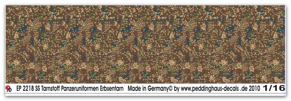 Peddinghaus-Decals 1:16 2218 SS Tarnstoff Panzeruniformen Erbsentarn