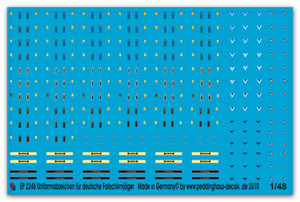 Peddinghaus-Decals 1/48 2246 Uniformabzeichen der Fallschirmjäger