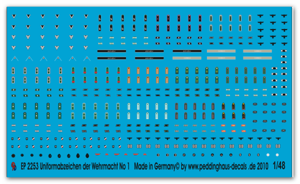 Peddinghaus-Decals 1/48 2253 Uniformabzeichen der Wehrmacht No 1
