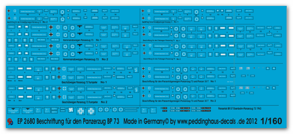 Peddinghaus-Decals  1:160 2680 markings for the Armoured Train BP 73