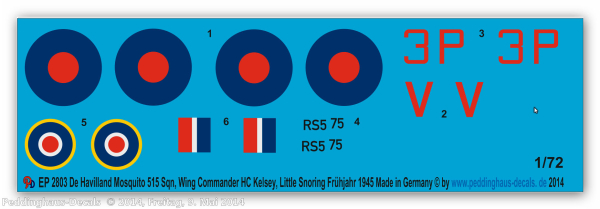 Peddinghaus-Decals 1:48 2803 De Havilland Mosquito 515 Sqn